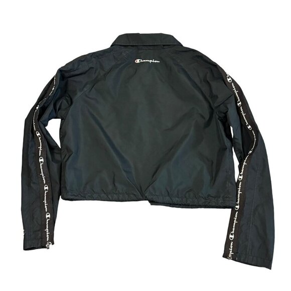 Champion Women's Cropped Coaches Jacket Long Sleeve Button Fly Closure Size S - Picture 3 of 16